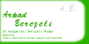 arpad berczeli business card