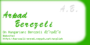 arpad berczeli business card